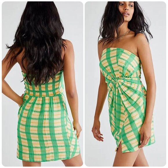 Free People Suits Me Fine Mini Dress in Green | Size Large - Picture 1 of 9